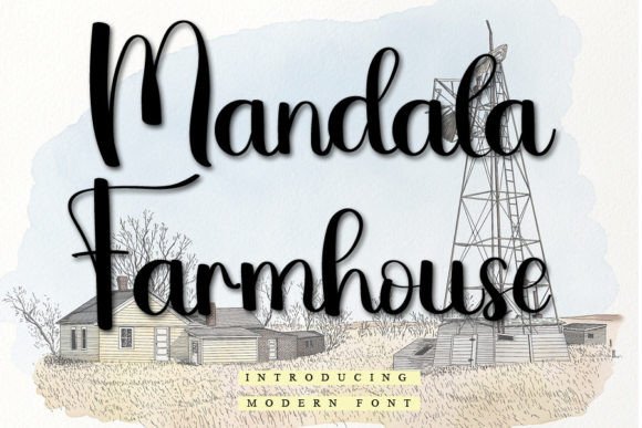 Mandala Farmhouse Font for Romantic Branding Projects